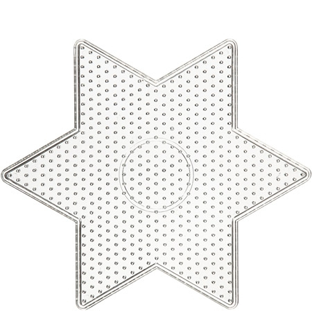 Creotime Transparent Stjerne Perleplade - 15x15cm
