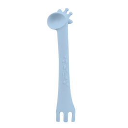 Kikka Boo Silicone Giraffe Spoon With Fork – Blue