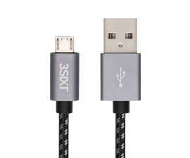 3sixT USB-A 2.0 til Micro USB Nylon Ladekabel - 1 m