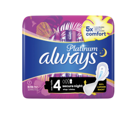 Always Platinum Size 4 Secure Night - 7 stk