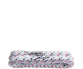 Shoestring Snørebånd - Hvid m. Polkaprikker